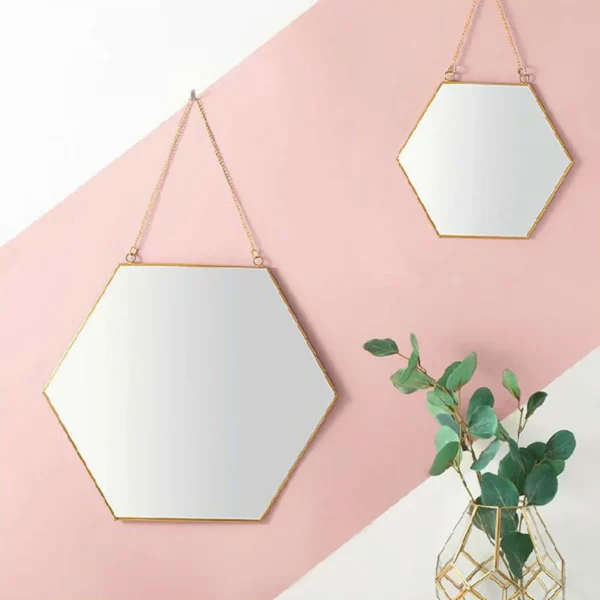 1 Piece Bathroom Hanging Mirror Geometric Shape Nordic Style Simple Hanging Mirror