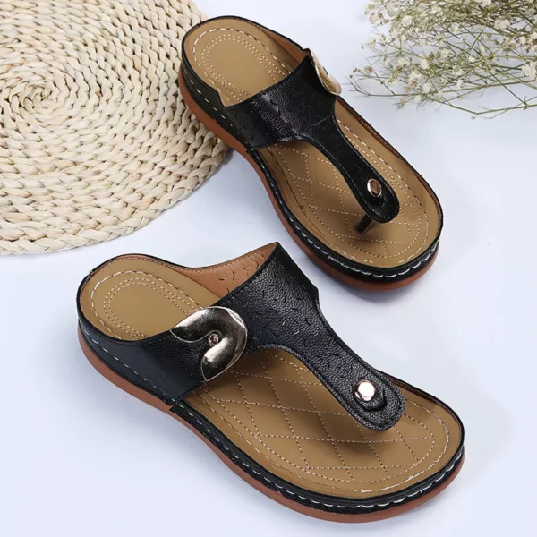 2022 Summer New Women's Decor Kipengele cha Muundo Wedge Flip-Flops