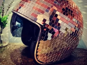 Disco ball Helmet with Retractable Visor