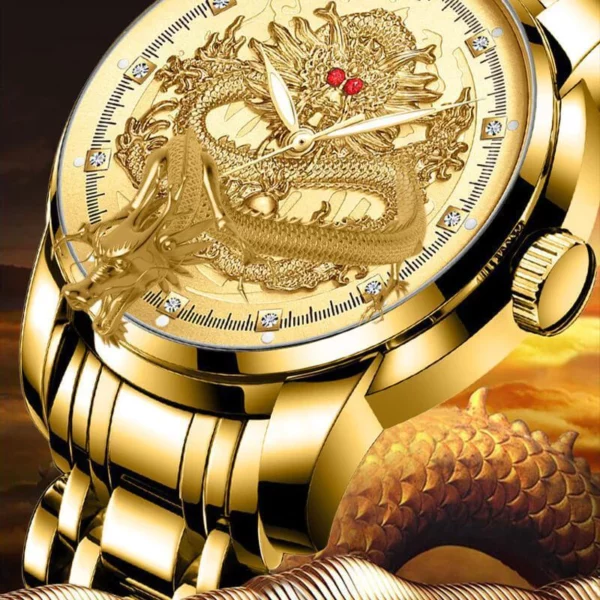 ✨PROMOCIÓN DEL DÍA DEL PADRE: 50 % DE DESCUENTO✨ RELOJ DE DRAGÓN DORADO EN RELIEVE