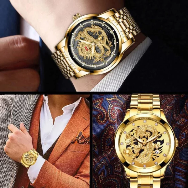 ✨FARSDAG-KAMPANJE- 50 % RABATT✨PRØGET GOLDEN DRAGON WATCH