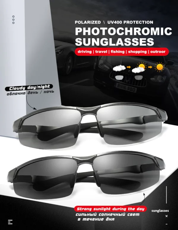 SunRay™ Outdoor Photochromic Polarized Glasses