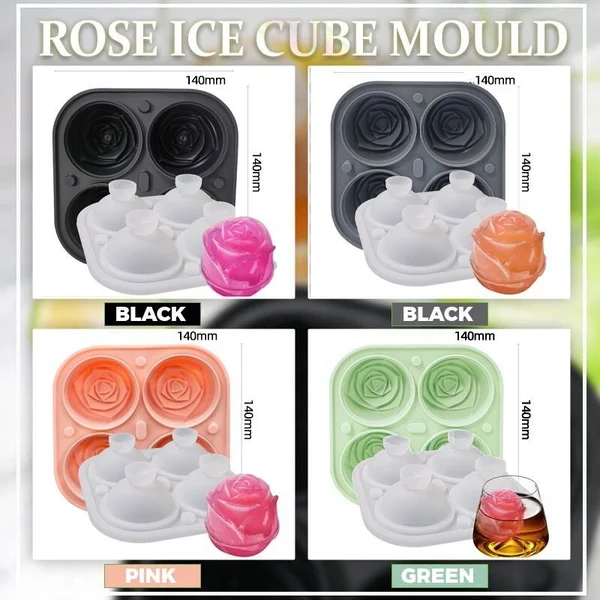 🍃Oferta de primavera 50 % de descuento: molde grande para cubitos de hielo con forma de rosa🧊🍹