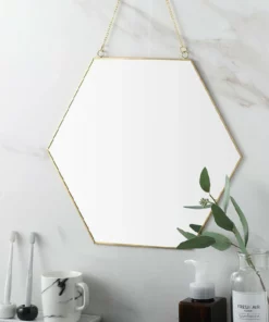 Specchio da bagno a 1 pezzo Specchio da appendere semplice in stile nordico di forma geometrica