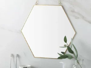 1 Piece Bathroom Hanging Mirror Geometric Shape Nordic Style Simple Hanging Mirror