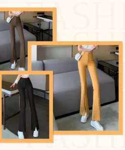 WOMEN'S SLIM HIGH WAIST FLARED PANTS