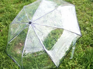 1 Piece Transparent Umbrella Automatic Three Folding Rain Umbrella