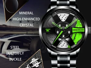 Men's Stainless Steel Wheel Design Watch