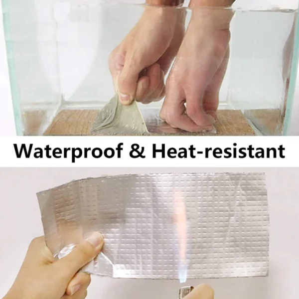 Aluminum Foil Butyl Rubber Tape Stop Leak Stick Waterproof Repair Super Nano Tape