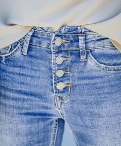 Винтажные расклешенные джинсы с высокой талией и пуговицами 90-х годов