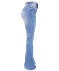 Jeans a gamba svasata a vita alta con bottoni vintage anni '90