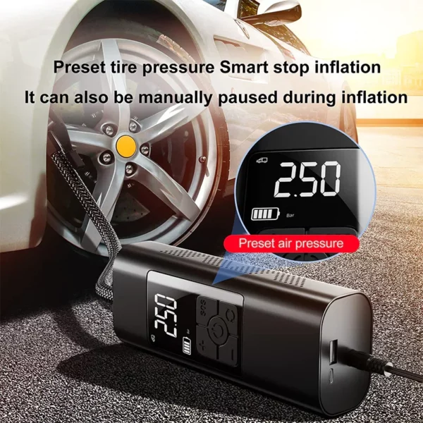 🚲Zotengera za Mwini Galimoto🚗 - Multifunctional Portable Car Air Pump (👍Zopangira zofunika paulendo wakunyumba)