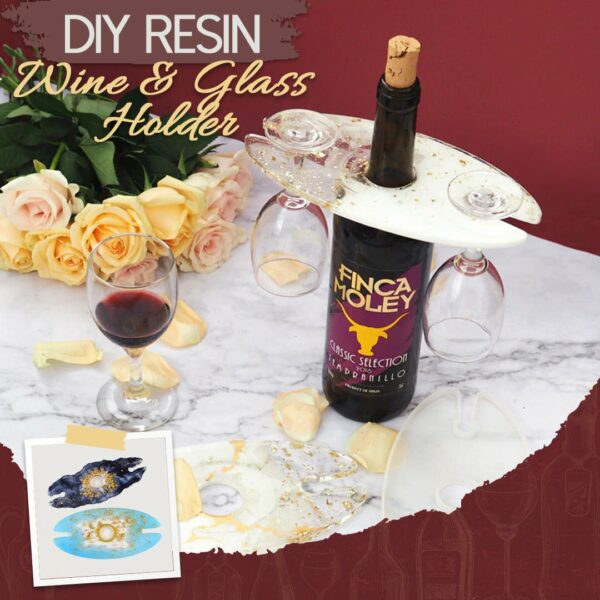 DIY Resin Wine နှင့် Glass Holder 2pcs Set