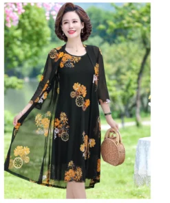 Mga Babaye nga Floral Print Dress