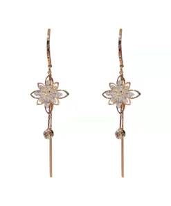 Brilliant Flower Fringe Earrings