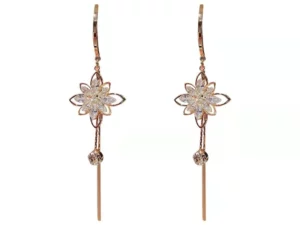 Brilliant Flower Fringe Earrings