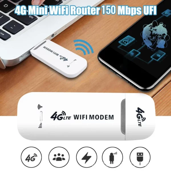 LLWYBRYDD 4G LTE USB DI-WIFR BAND EANG SYMUDOL 150MBPS CERDYN RHWYDWAITH di-wifr Addasydd