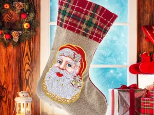 5D Diamond Painting Xmas Rhinestone Sock Embroidery Mosaic Gift Bag