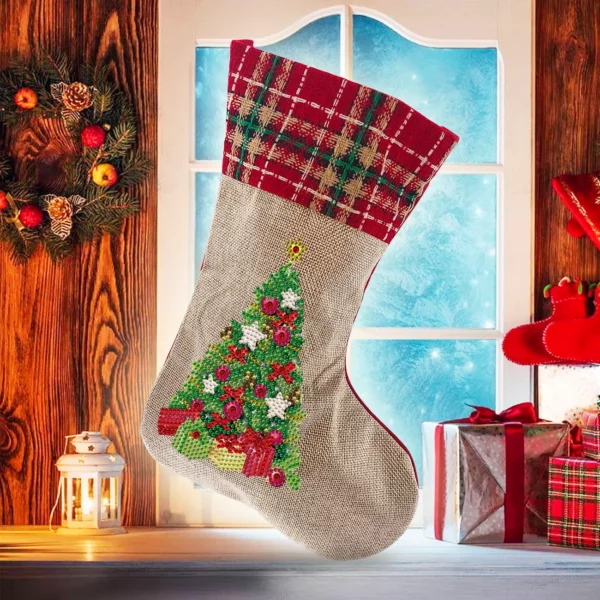 5D-Diamantmalerei-Weihnachtsstrass-Socken-Stickerei-Mosaik-Geschenktüte