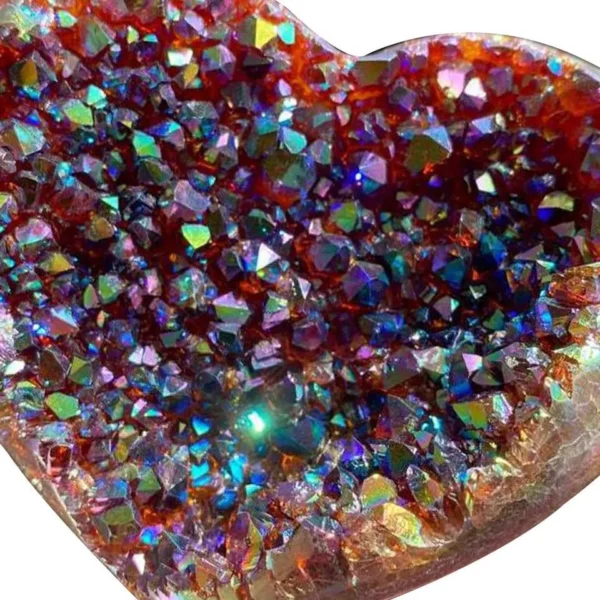 Angel Aura Heart Shaped Rainbow Crystal Cluster (Kup 2, otrzymaj bezpłatną wysyłkę)