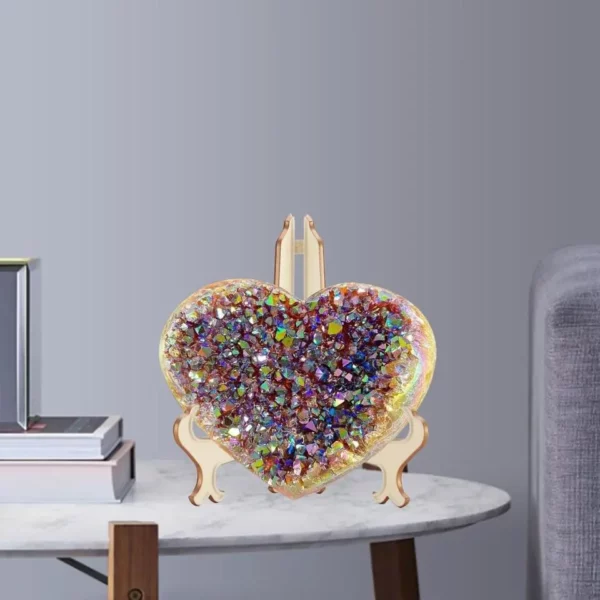 Angel Aura Heart Shaped Rainbow Crystal Cluster🎉ซื้อ 2 ส่งฟรี