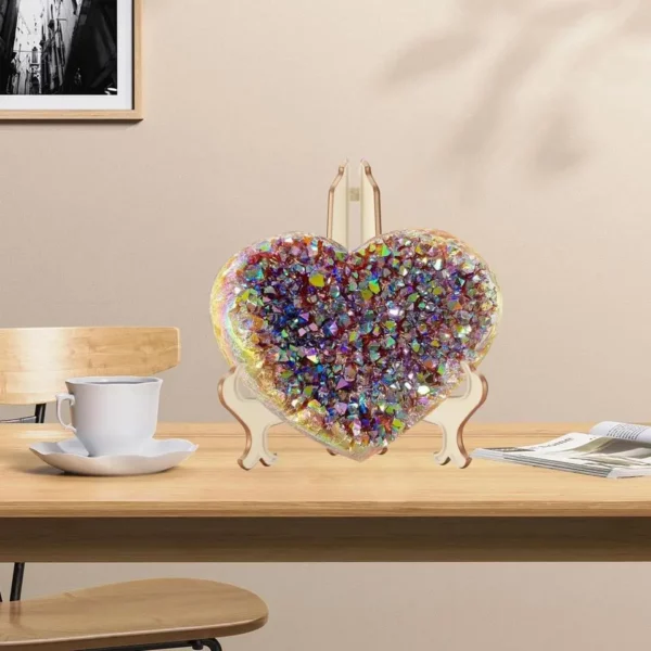 Angel Aura Heart Shaped Rainbow Crystal Cluster 🎉Muas 2 Tau Shipping
