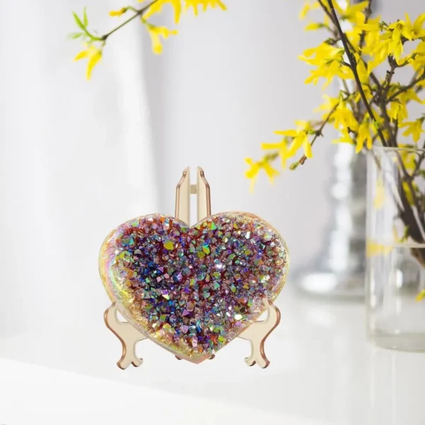 Anjely Aura Heart Shaped Rainbow Crystal Cluster🎉Mividy 2 mahazo fandefasana maimaim-poana