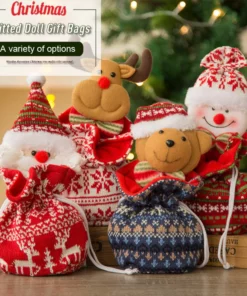 CHRISTMAS KNITTED DOLL GIFT BAGS