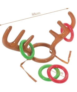 Gonflabil Moș Crăciun Funny Renn Antler Hat Ring Toss Christmas Holiday Party Game