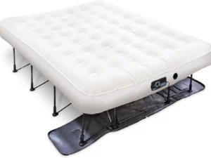 Ivation EZ-Bed (Queen) Air Mattress with Frame & Rolling Case, Self Inflatable, Blow Up Bed