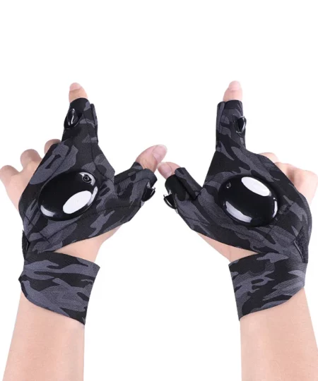 LED FLASHLIGHT WATERPROOF GLOVES - PRACTICAL DURABLE FINGERLESS GLOVES