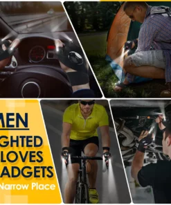 LED FLASHLIGHT WATERPROOF GLOVES - PRACTICAL DURABLE FINGERLESS GLOVES