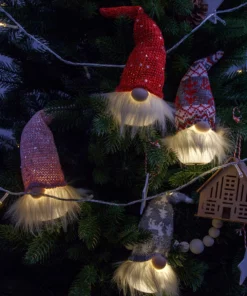 LED Hanging Christmas Gnomes Decorations With Light