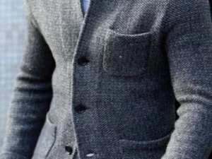 MEN'S RETRO GREY KNITTED JACKET