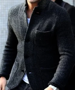 MEN'S RETRO GREY KNITTED JACKET