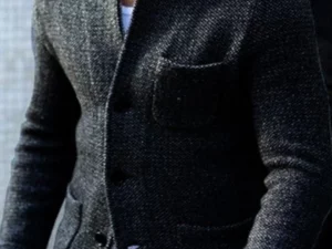 MEN'S RETRO GREY KNITTED JACKET