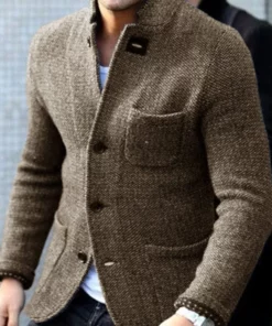 MEN'S RETRO GREY KNITTED JACKET