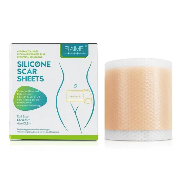 Medical Soft Silicone Gel Tape for Scar Removal (1.6” x 60”）