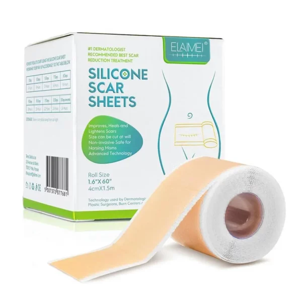 Medical Soft Silicone Gel Tape for Scar Removal (1.6” x 60”）