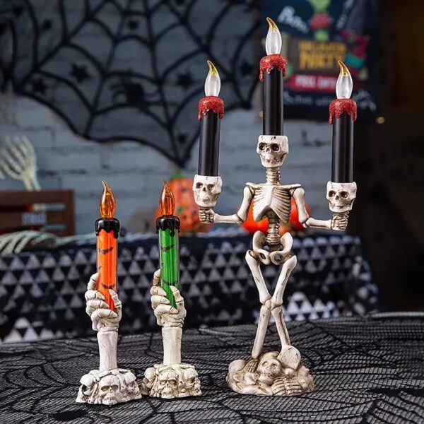 Scary Skeleton Halloween Candle Lights