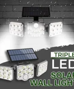 Triple LED Solar Wall Light