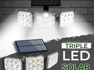 Triple LED Solar Wall Light