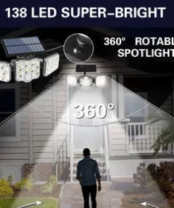 Triple LED Solar Wall Light