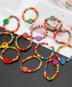 (🌲Early Christmas Sale- SAVE 48% OFF)12Pcs/Set Colourful Wooden Bracelets🎉Buy 3 Get Free Shipping