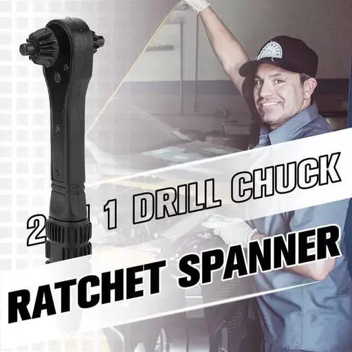 2 yn 1 Drill Chuck Ratchet Spanner