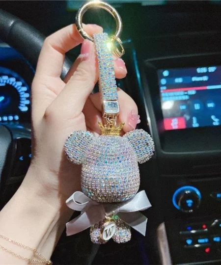 Bling Cute Bear Keychain