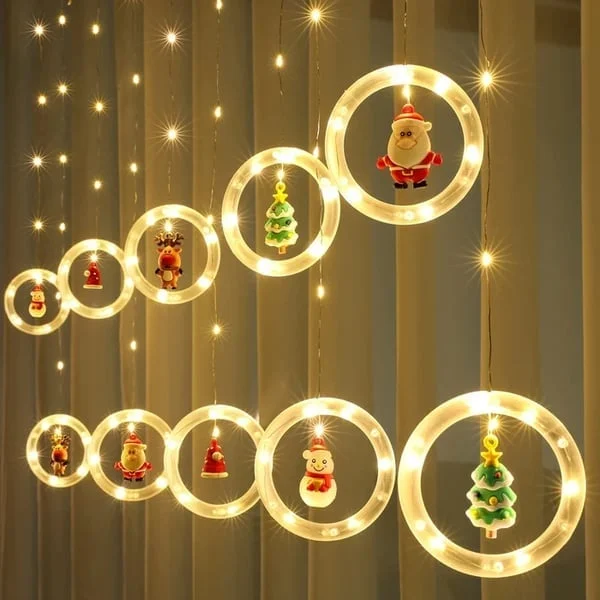 Kalėdų dekoro žiedinės lemputės