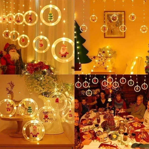 Karácsonyi dekorációs gyűrűs fények
