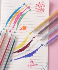 Colored Gel Glitter Pen 8 Color Set