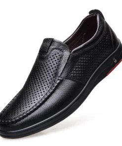 DRESSYE Mens Genuine Leather Soft Insole Casual Business Slip On Loafers